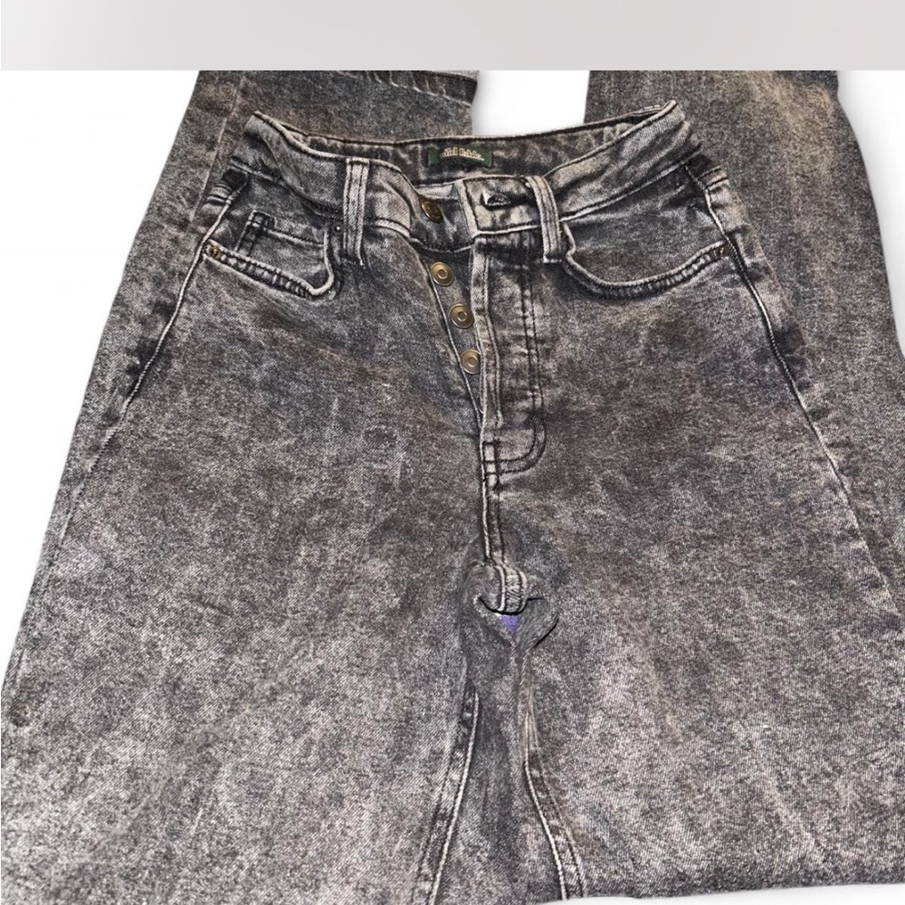 High waist acid wash Gray Jeans